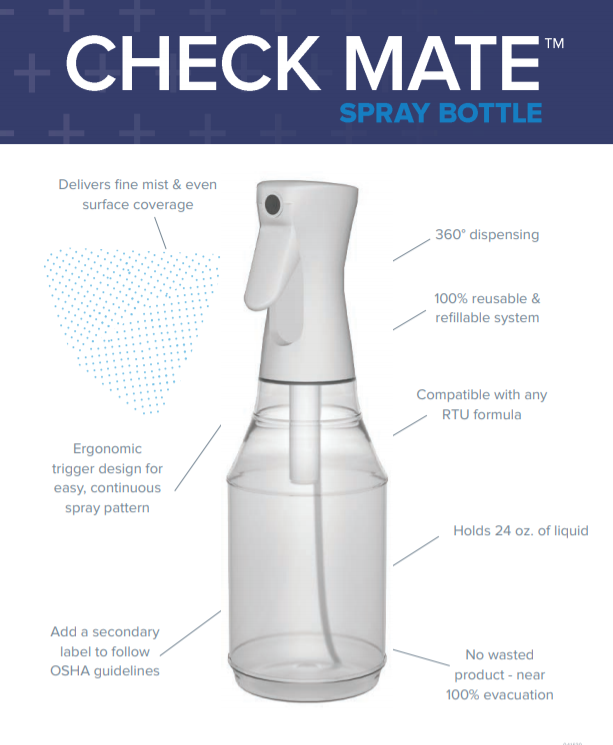 Checkmate Spray Check Mate Spray Bottle continuous 360 degree Fine Mist Spray 6/24oz c ...