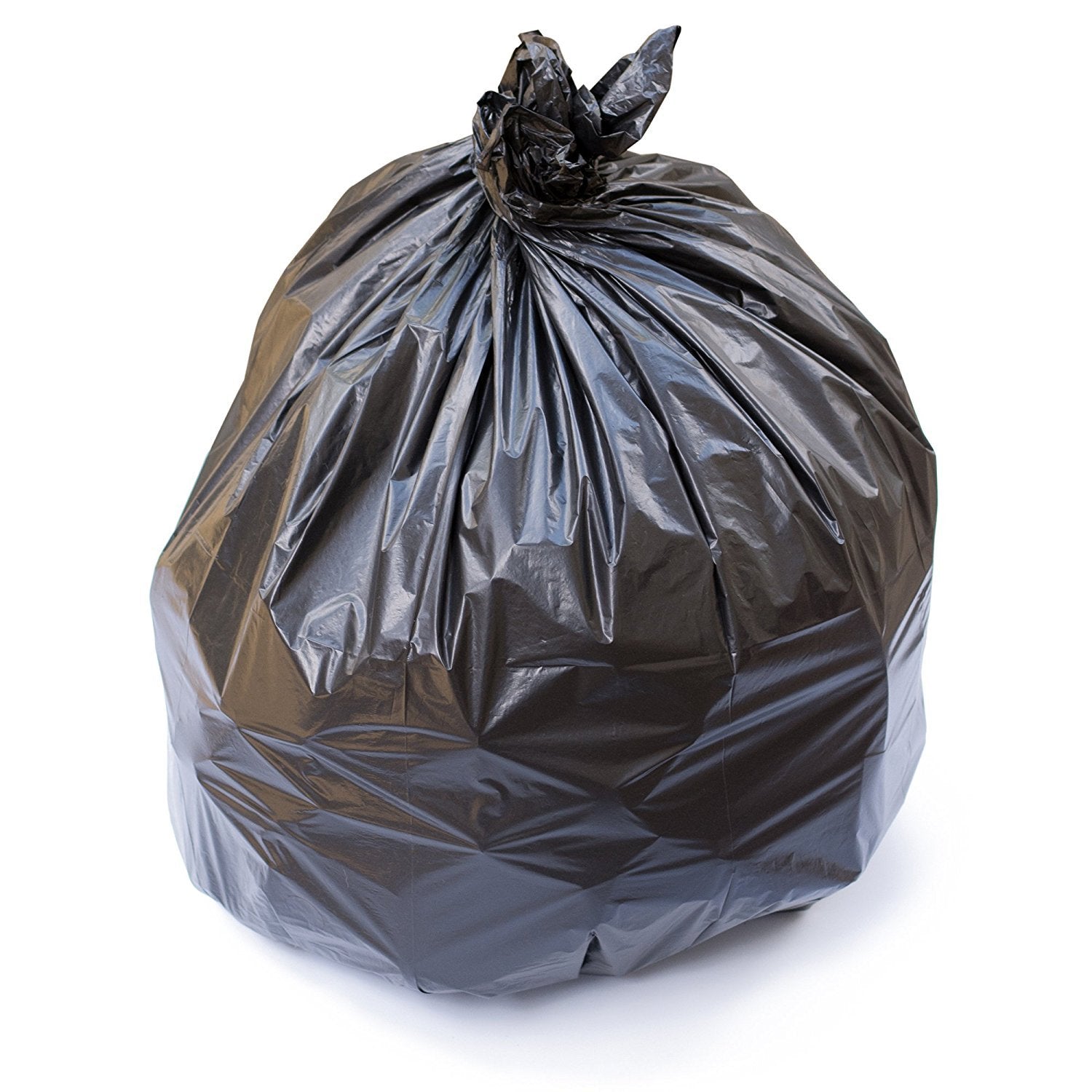 Temporary plain black council rubbish bags